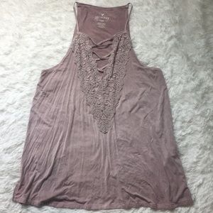 American Eagle Lavender  Cutout Front Tank Top
